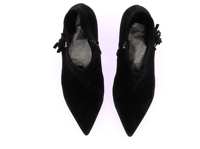 Saint Laurent Botines negros de ante con flecos - vista 6