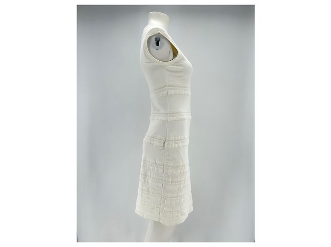 Vestido skater blanco sin mangas Alaïa - vista 3