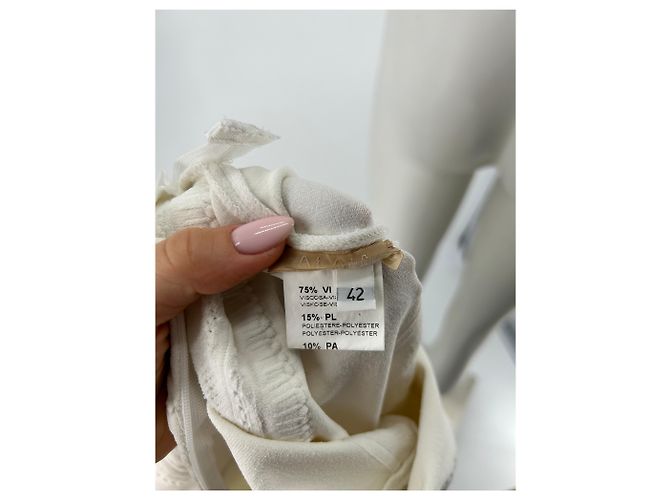 Vestido skater blanco sin mangas Alaïa - vista 6