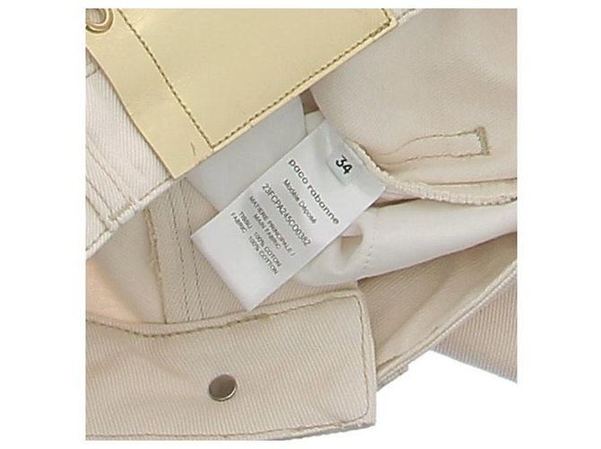 Vaqueros Paco Rabanne Khaki de algodón Talla 34 Caqui - vista 6