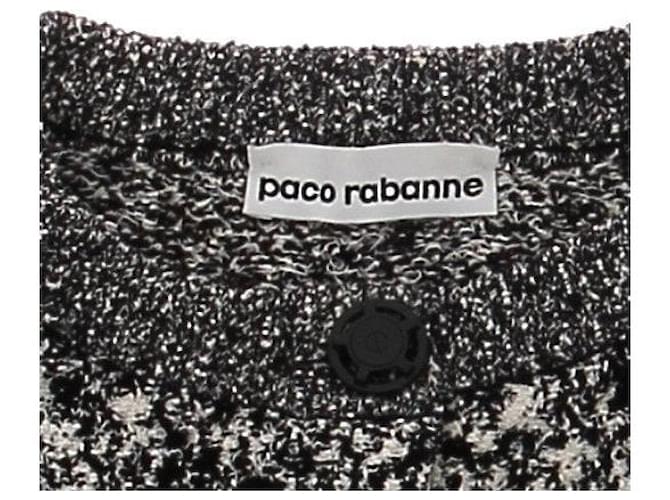 Paco Rabanne Glänzender kurzer Pullover Schwarz Weiß Grau - Ansicht 5