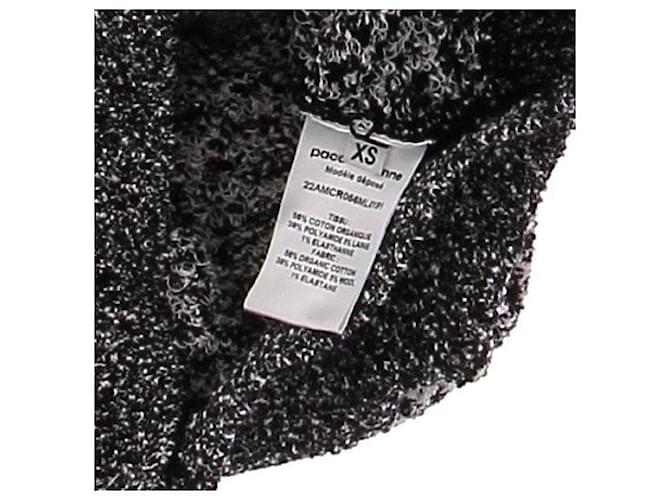 Paco Rabanne Glänzender kurzer Pullover Schwarz Weiß Grau - Ansicht 6