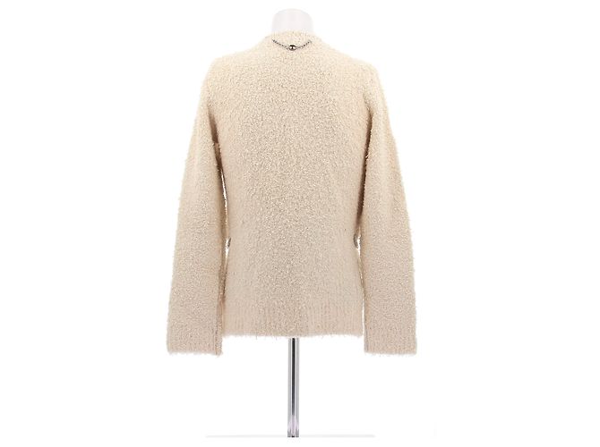 Paco Rabanne Fleece Pullover Creme Baumwolle S Kamel - Ansicht 2