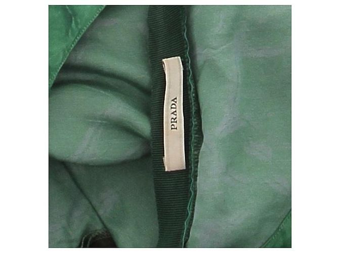 Vestido midi de seda verde con mangas cortas Prada - vista 5