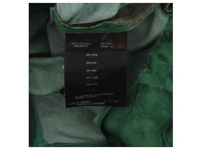 Vestido midi de seda verde con mangas cortas Prada - vista 6