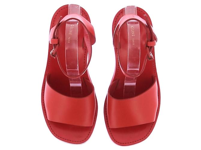 Céline Sandali con zeppa rossi Rosso - vista 6