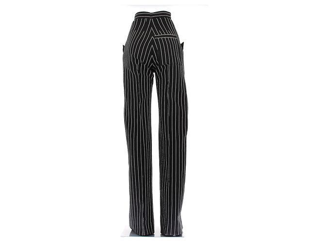 Pantalones Louis Vuitton negros con rayas blancas algodón talla 36 - vista 2