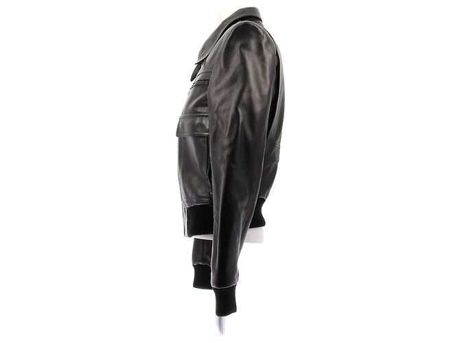 Louis Vuitton Veste en cuir noir - vue 4