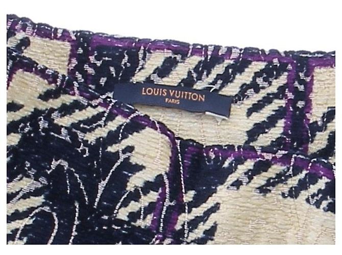 Louis Vuitton Falda de terciopelo estampada de tartán Beige - vista 5