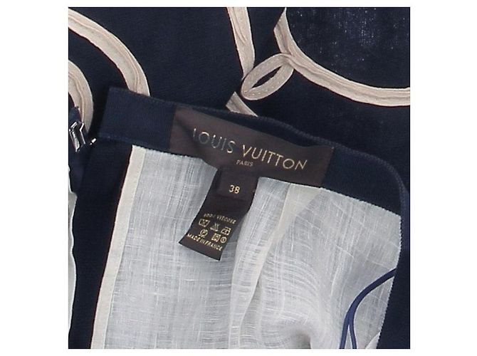 Falda Louis Vuitton bordada azul marino de viscosa - vista 5