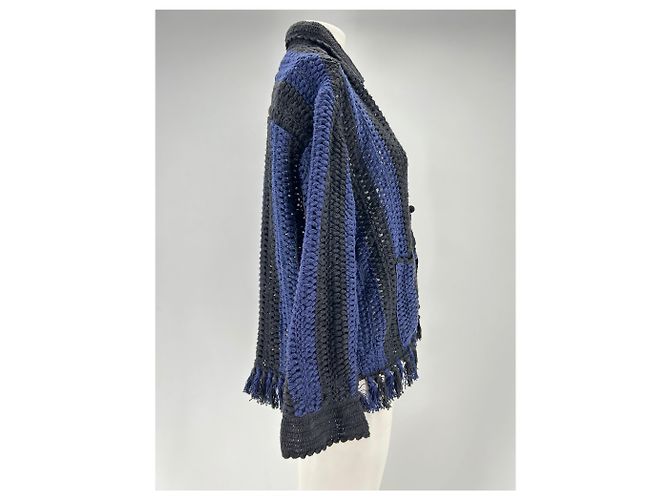 Autre Marque BAZISZT Cardigan Marineblau und Schwarz Baumwolle M - Ansicht 3