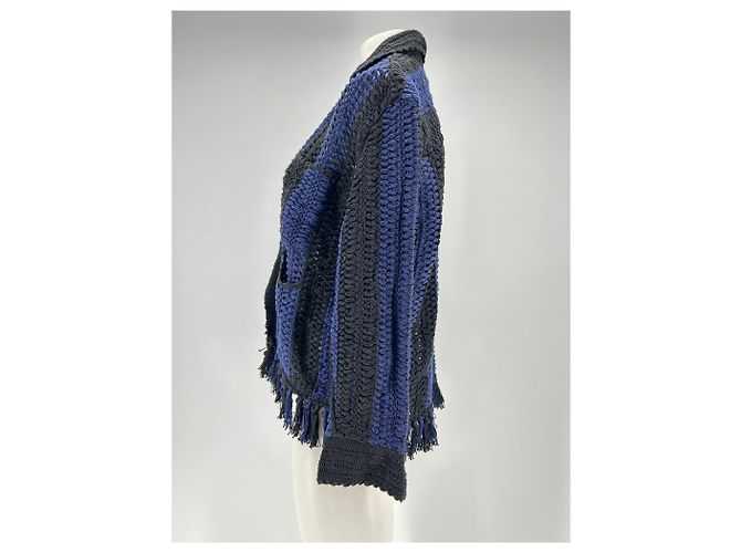 Autre Marque BAZISZT Cardigan Marineblau und Schwarz Baumwolle M - Ansicht 4