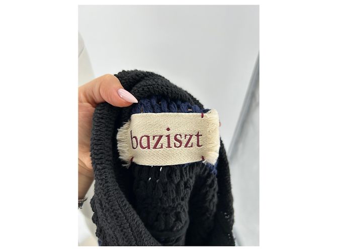 Autre Marque BAZISZT Cardigan Marineblau und Schwarz Baumwolle M - Ansicht 5