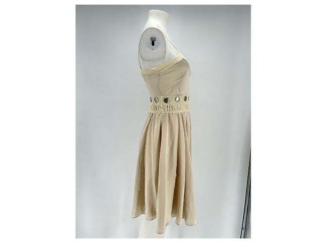 Barbara Bui Seidenkleid ohne Träger Beige Größe 36 - Ansicht 3