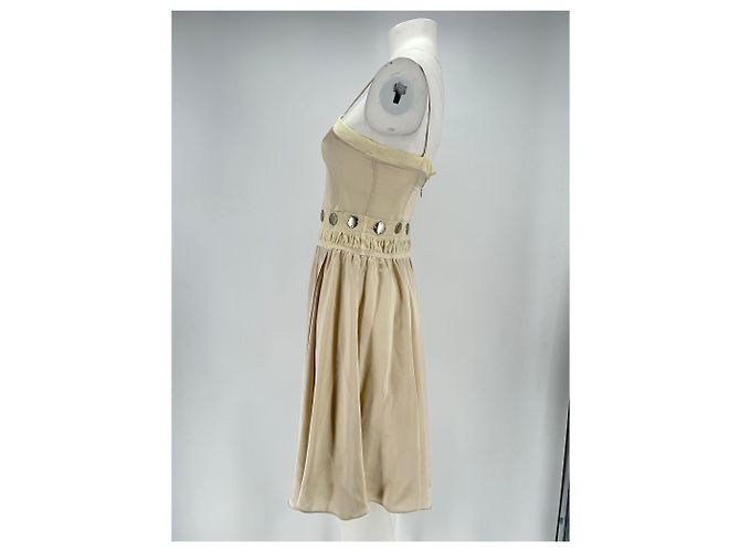 Barbara Bui Seidenkleid ohne Träger Beige Größe 36 - Ansicht 4