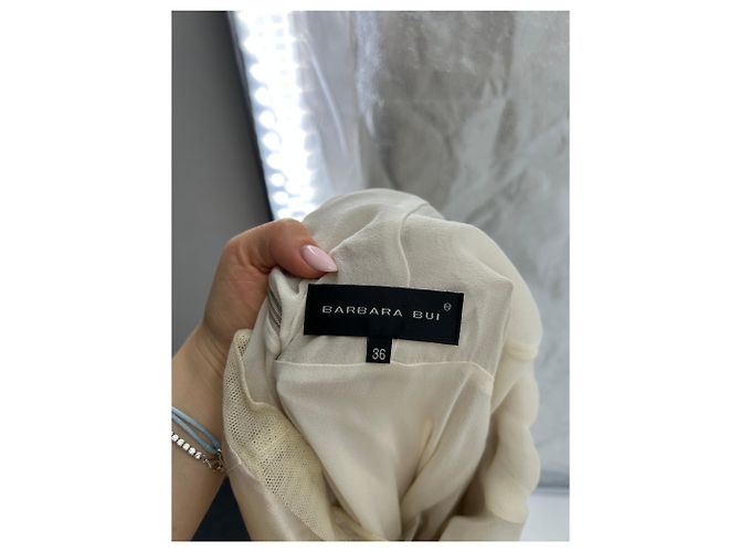 Barbara Bui Seidenkleid ohne Träger Beige Größe 36 - Ansicht 5