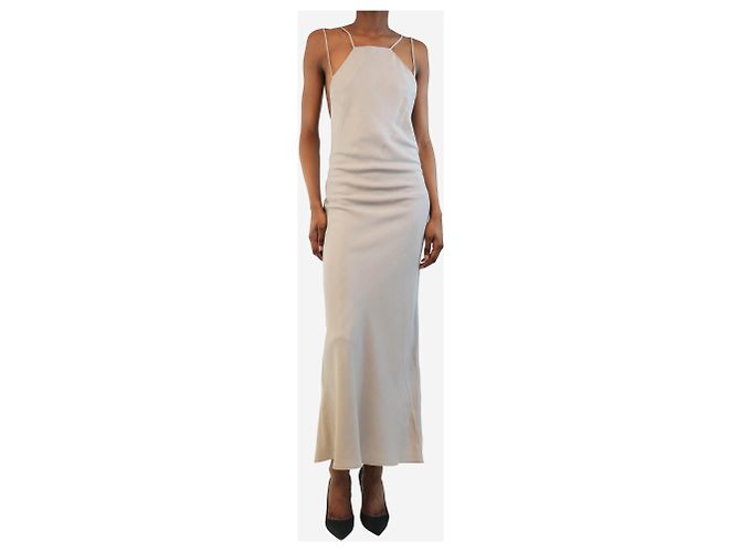 Autre Marque Graues Midi-Kleid mit Reißverschluss - Größe UK 6 - Ansicht 3