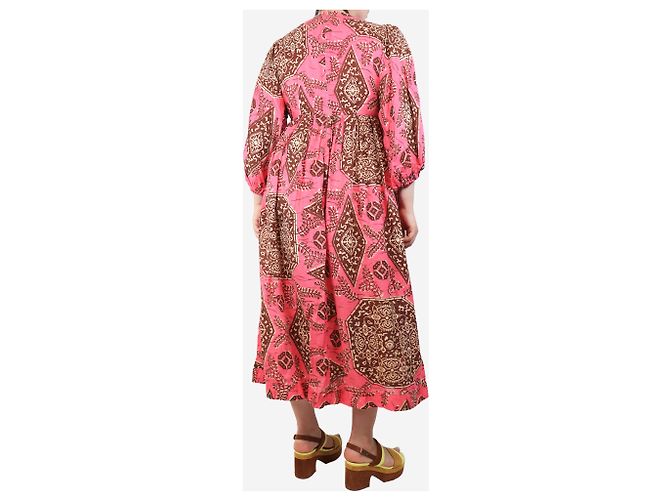 Zimmermann Abito maxi stampato rosa e marrone - taglia UK 12 - vista 2