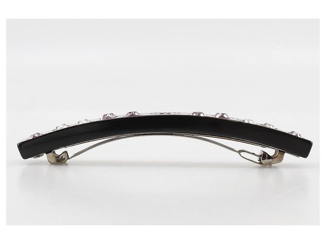 Fermaglio in plastica con strass a forma di cuore Chanel Coco Mark Nero - vista 3