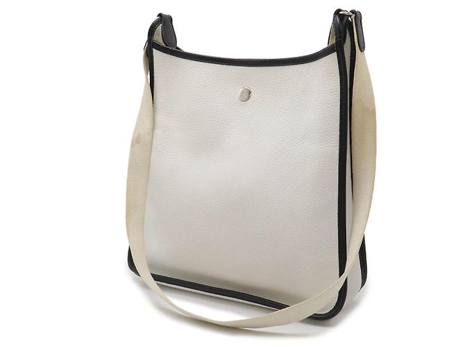 Hermès Vespa PM Ledertasche Schwarz Weiß - Ansicht 2