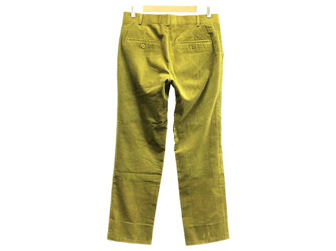 Hermès Pantalones de algodón de pana Hermes Amarillo - vista 2