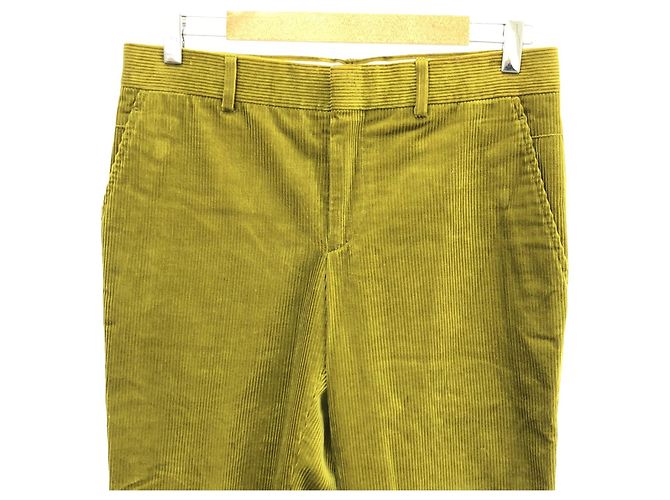Hermès Pantalones de algodón de pana Hermes Amarillo - vista 3