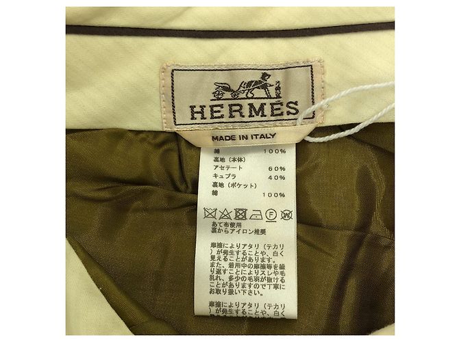 Hermès Pantalones de algodón de pana Hermes Amarillo - vista 6