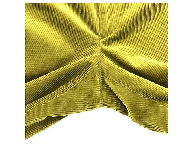 Hermès Pantalones de algodón de pana Hermes Amarillo - vista 8