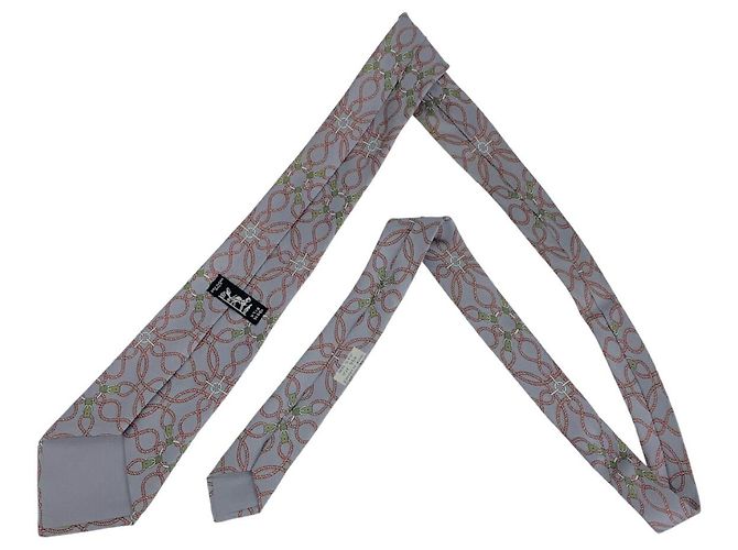 Corbata Hermès de seda 9cm Gris - vista 3