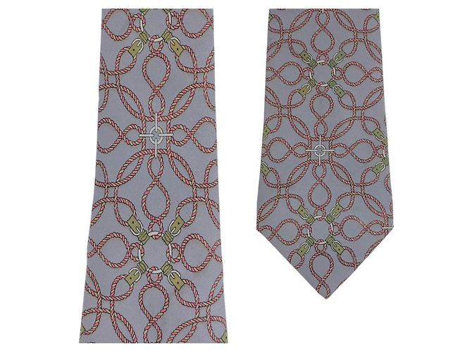 Corbata Hermès de seda 9cm Gris - vista 4