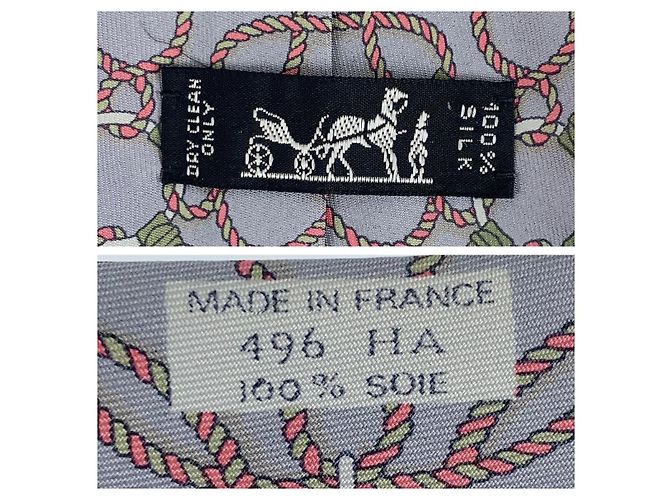 Corbata Hermès de seda 9cm Gris - vista 6