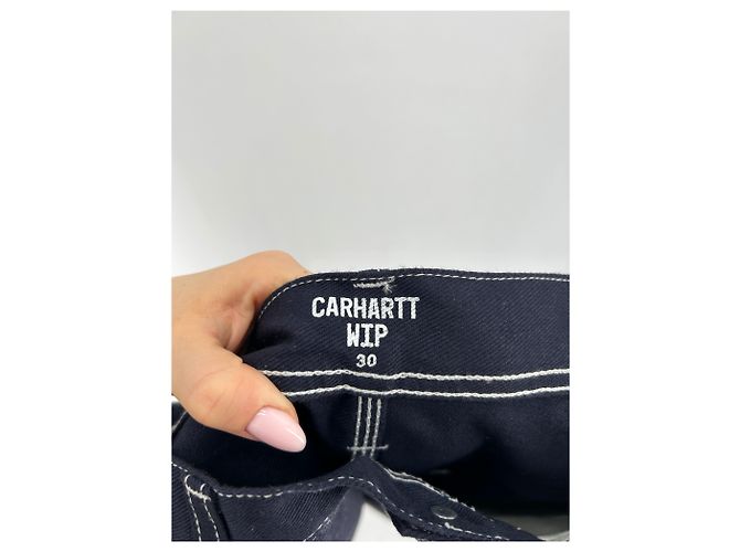 Autre Marque Bermuda CARHARTT blu navy in cotone - vista 3