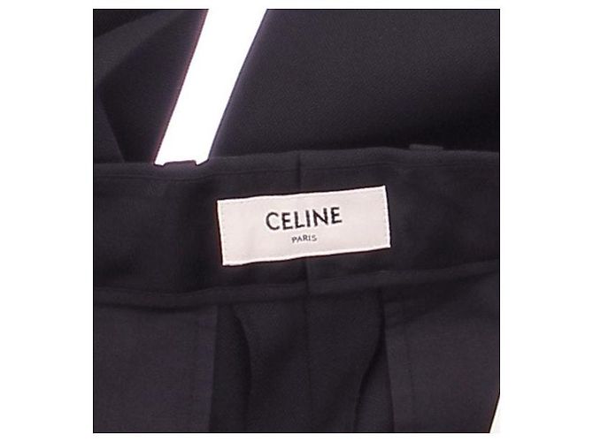 Céline Calça preta de lã Preto - vista 5