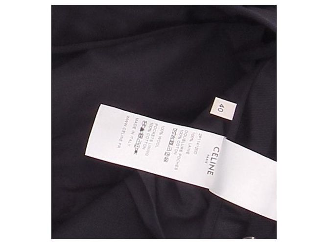 Céline Calça preta de lã Preto - vista 6