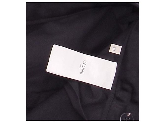Céline Calça preta de lã Preto - vista 7