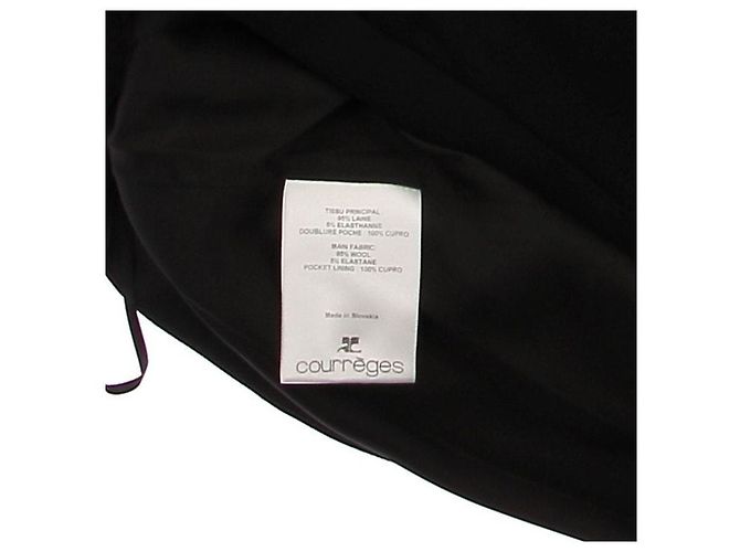 Falda de lana negra Courreges Negro - vista 5