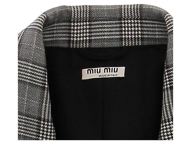Miu Miu Wollblazer in Grau Kariert - Ansicht 5