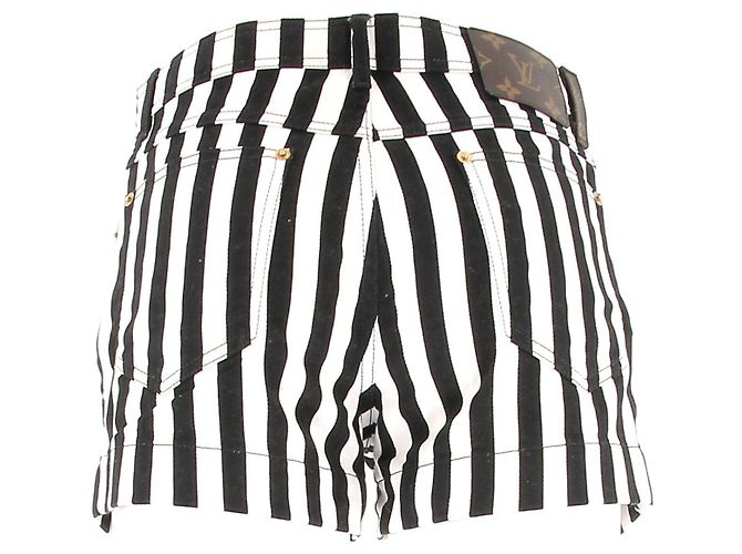 Louis Vuitton Short in denim a righe Nero - vista 2