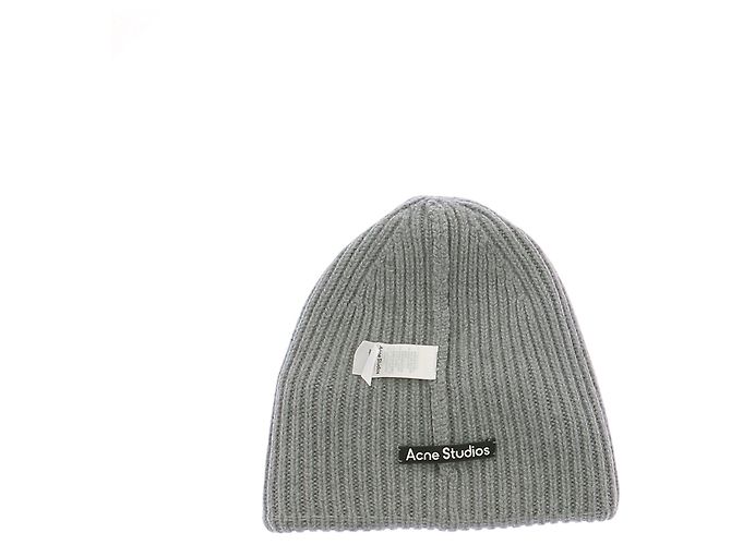 Acne Bonnet en laine gris - vue 3