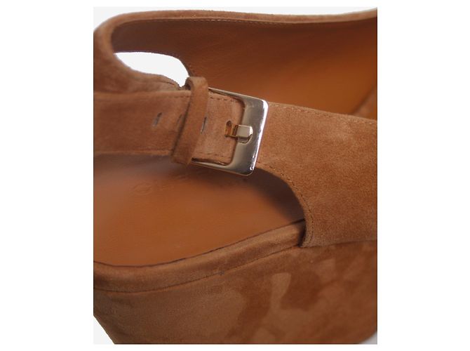 Robert Clergerie Kamelvelours Wedges Longan - Größe EU 38 - Ansicht 4