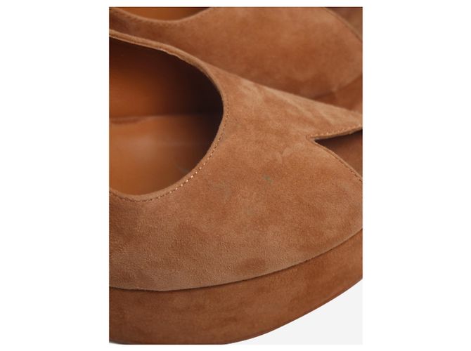 Robert Clergerie Kamelvelours Wedges Longan - Größe EU 38 - Ansicht 5