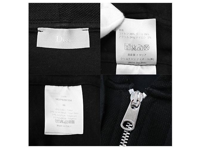 Top de lã misturada com capuz de tricô bordado Dior BEE Preto - vista 9