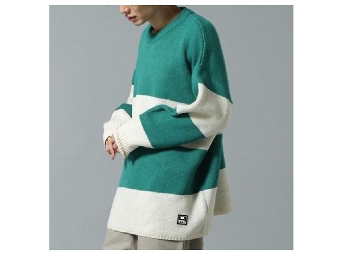 & Other Stories WHITELAND BORDER CREWNECK STRICKPULLOVER Grün - Ansicht 3