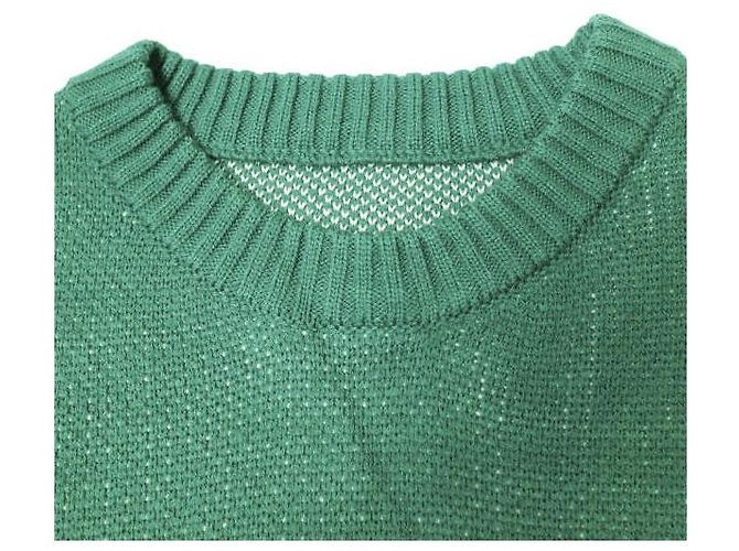 & Other Stories WHITELAND BORDER CREWNECK STRICKPULLOVER Grün - Ansicht 4
