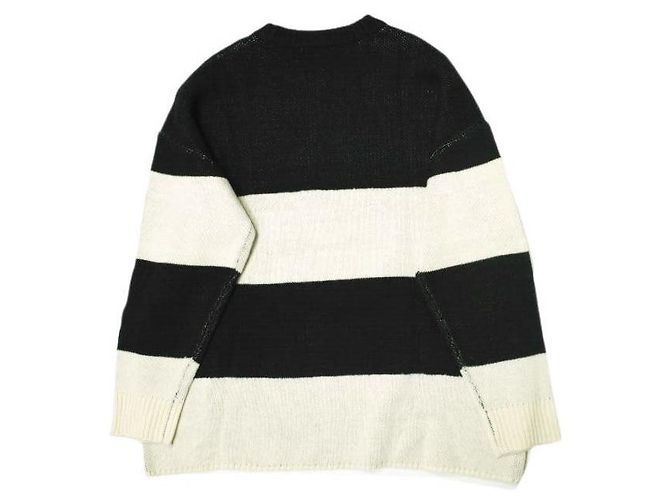 & Other Stories WHITELAND Border Rundhals-Strickpullover Schwarz - Ansicht 2