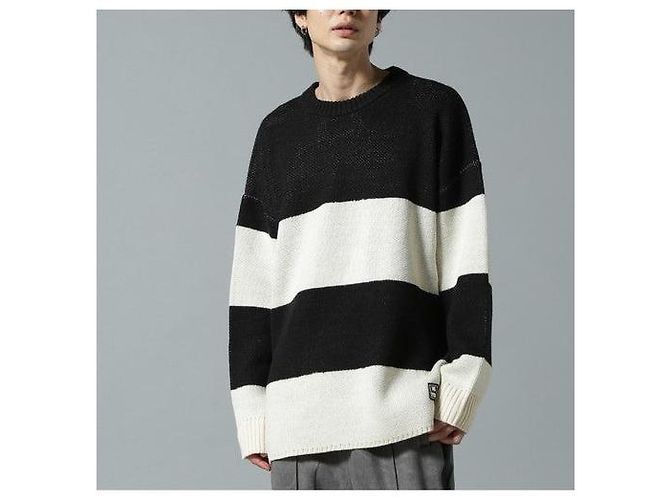 & Other Stories WHITELAND Border Rundhals-Strickpullover Schwarz - Ansicht 3