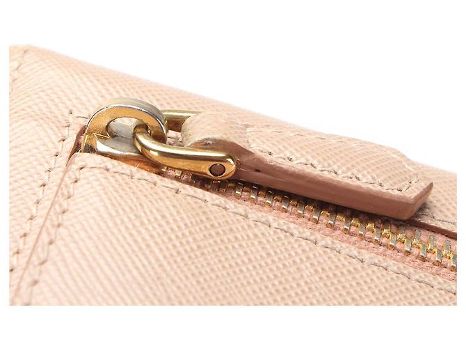 Cartera larga de cuero Saffiano Prada Beige - vista 10