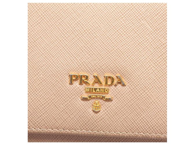 Cartera larga de cuero Saffiano Prada Beige - vista 11