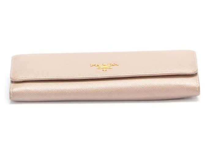 Cartera larga de cuero Saffiano Prada Beige - vista 4