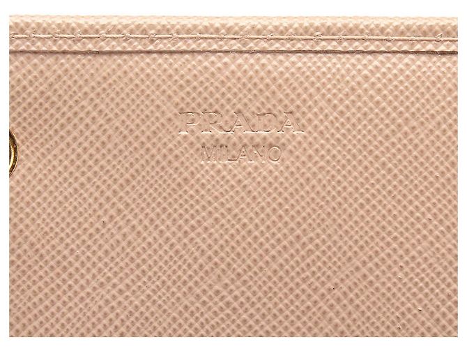 Cartera larga de cuero Saffiano Prada Beige - vista 5